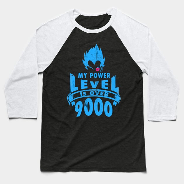 Vegeta Power Level - blue print Baseball T-Shirt by wookiemike